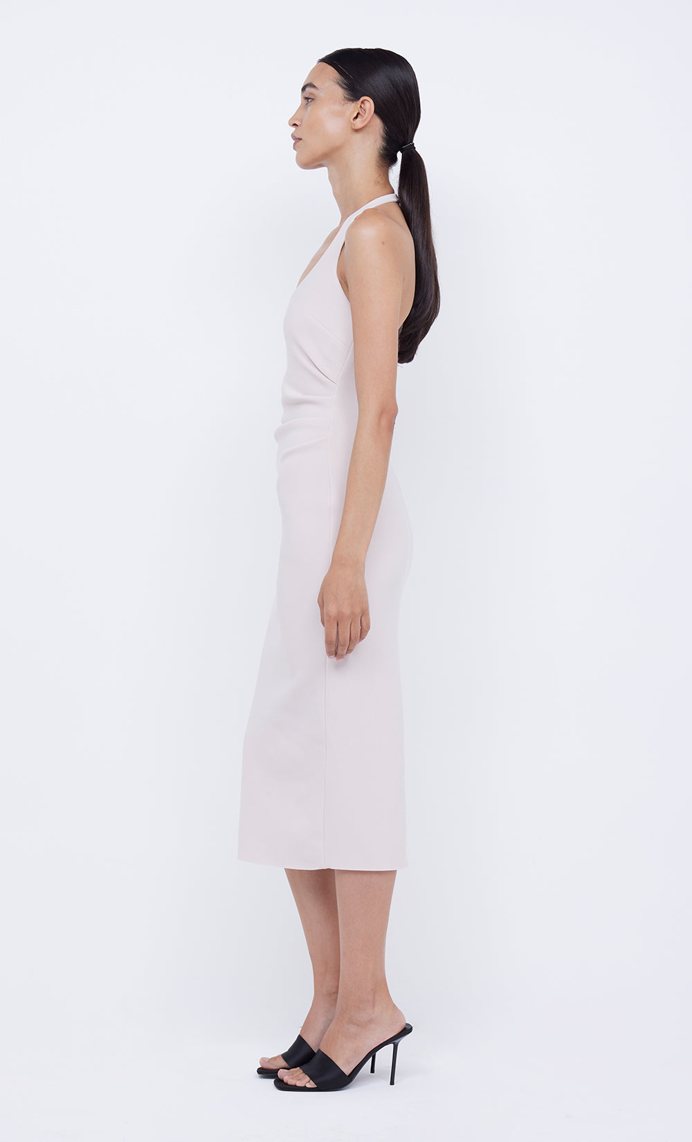 CYNDIE HALTER MIDI DRESS - VANILLA BEAN