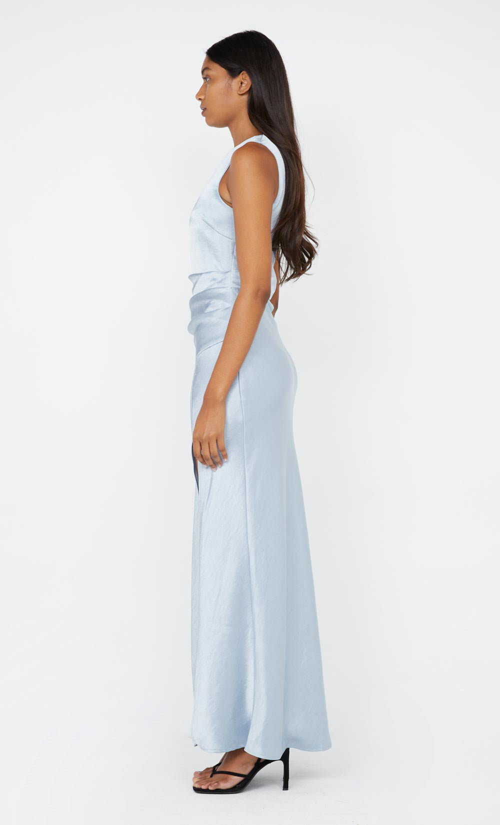 THE DREAMER ASYM DRESS - DUSTY BLUE