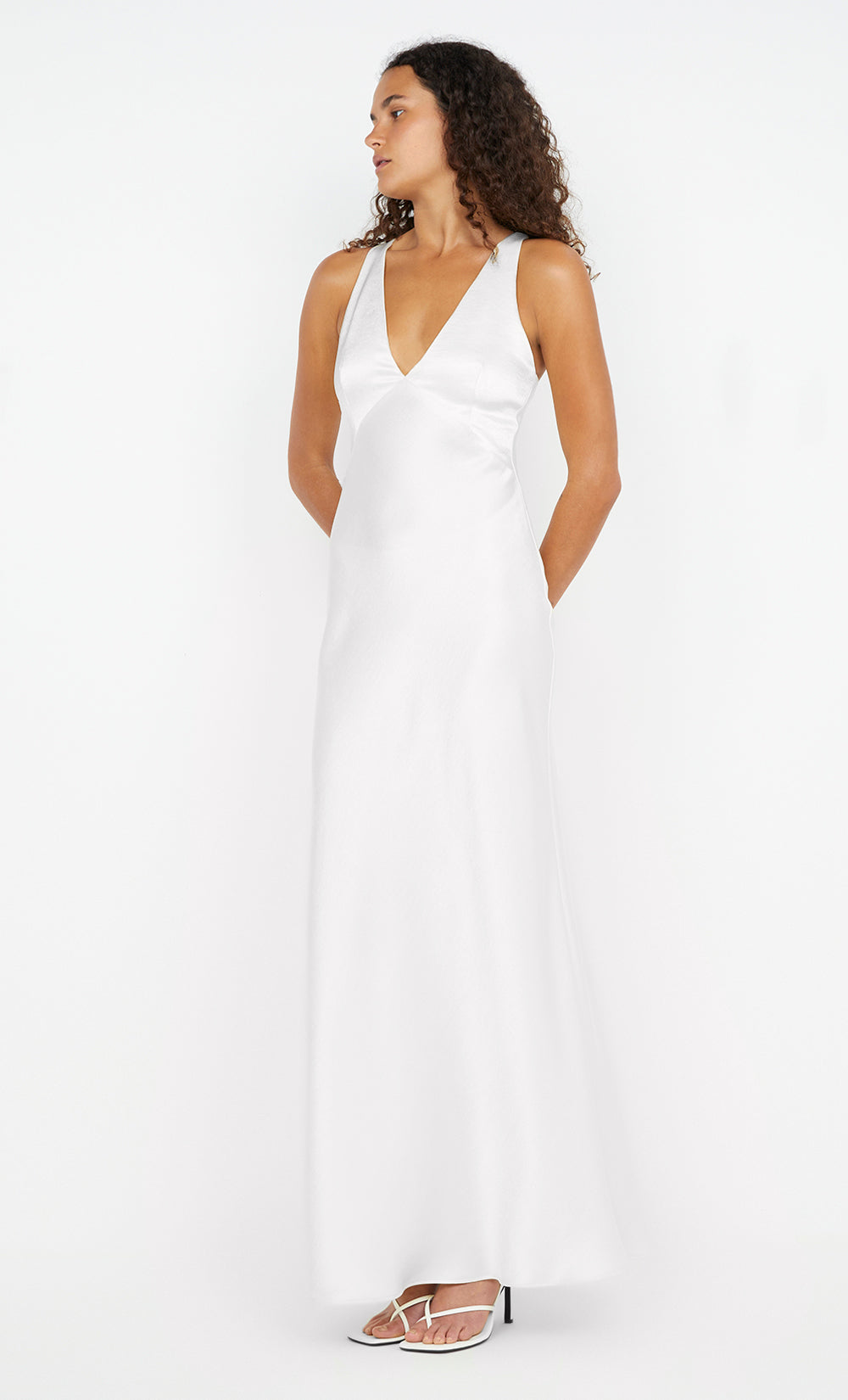 THE DREAMER V NECK DRESS - IVORY