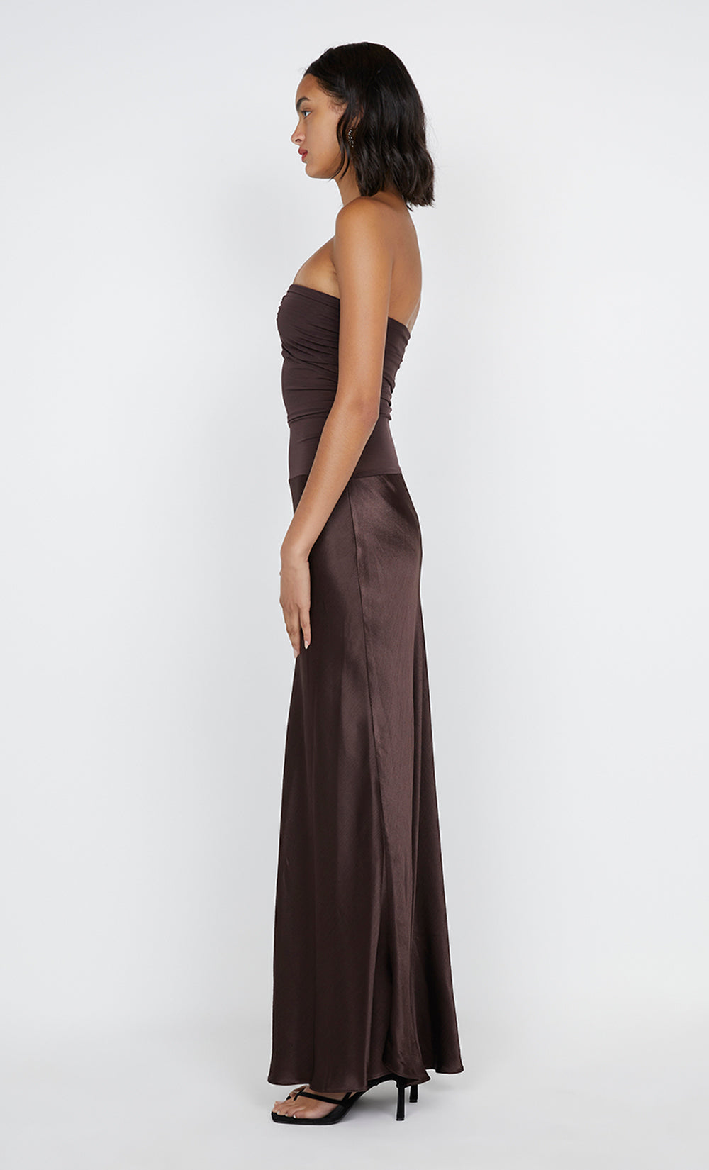 DUA STRAPLESS DRESS - DARK CHOCOLATE