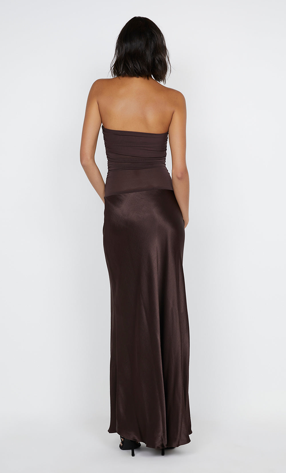 DUA STRAPLESS DRESS - DARK CHOCOLATE