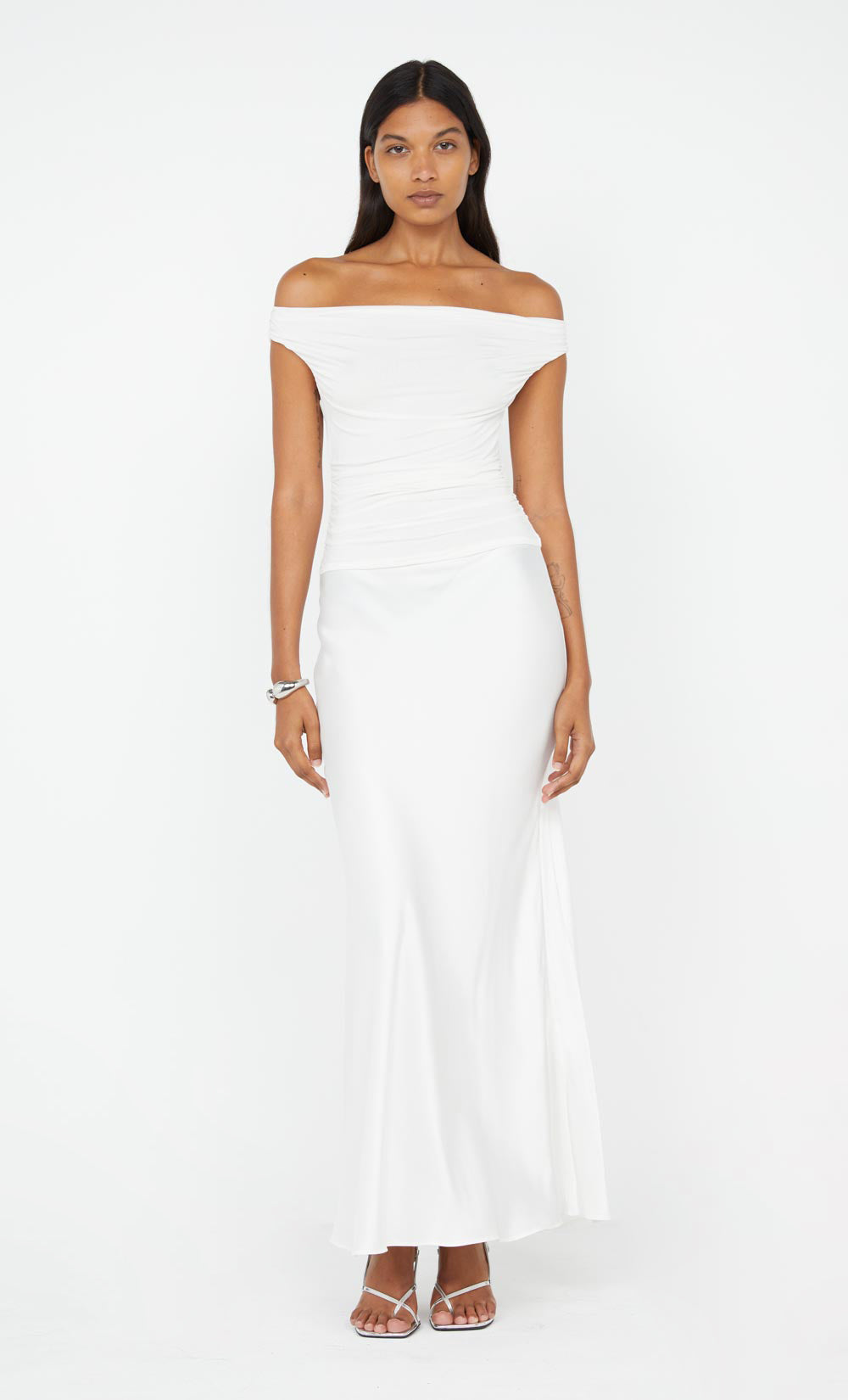 ELEAH OFF SHOULDER DRESS - WHITE