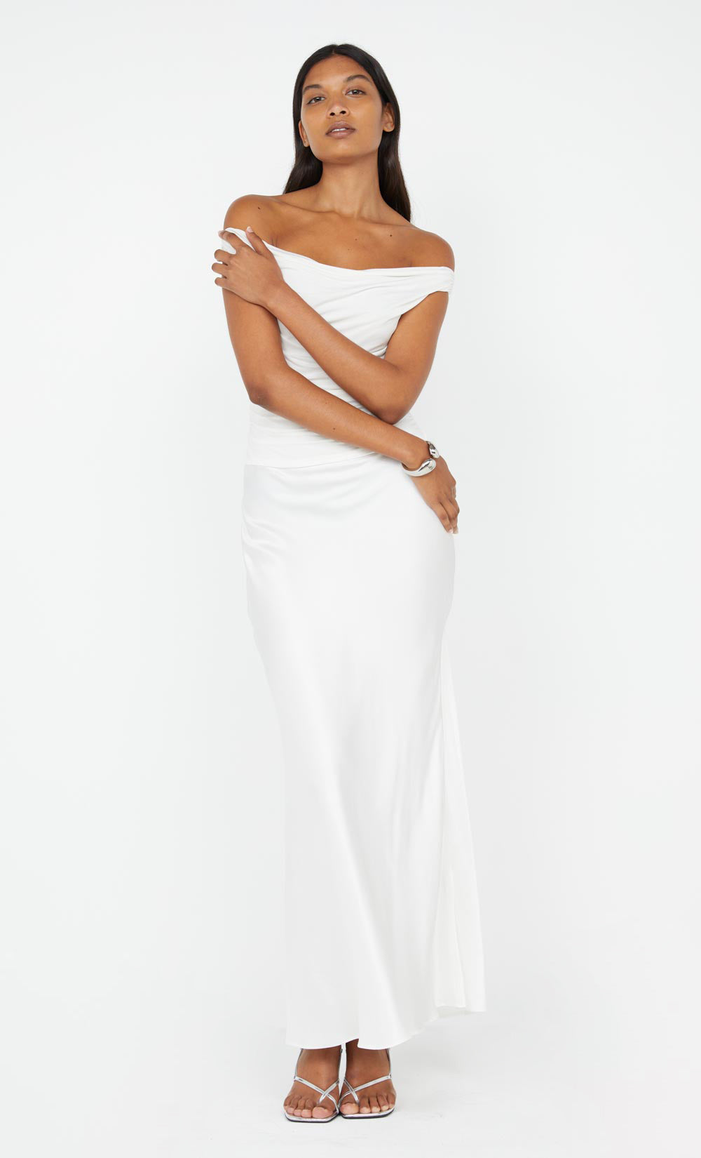 ELEAH OFF SHOULDER DRESS - WHITE