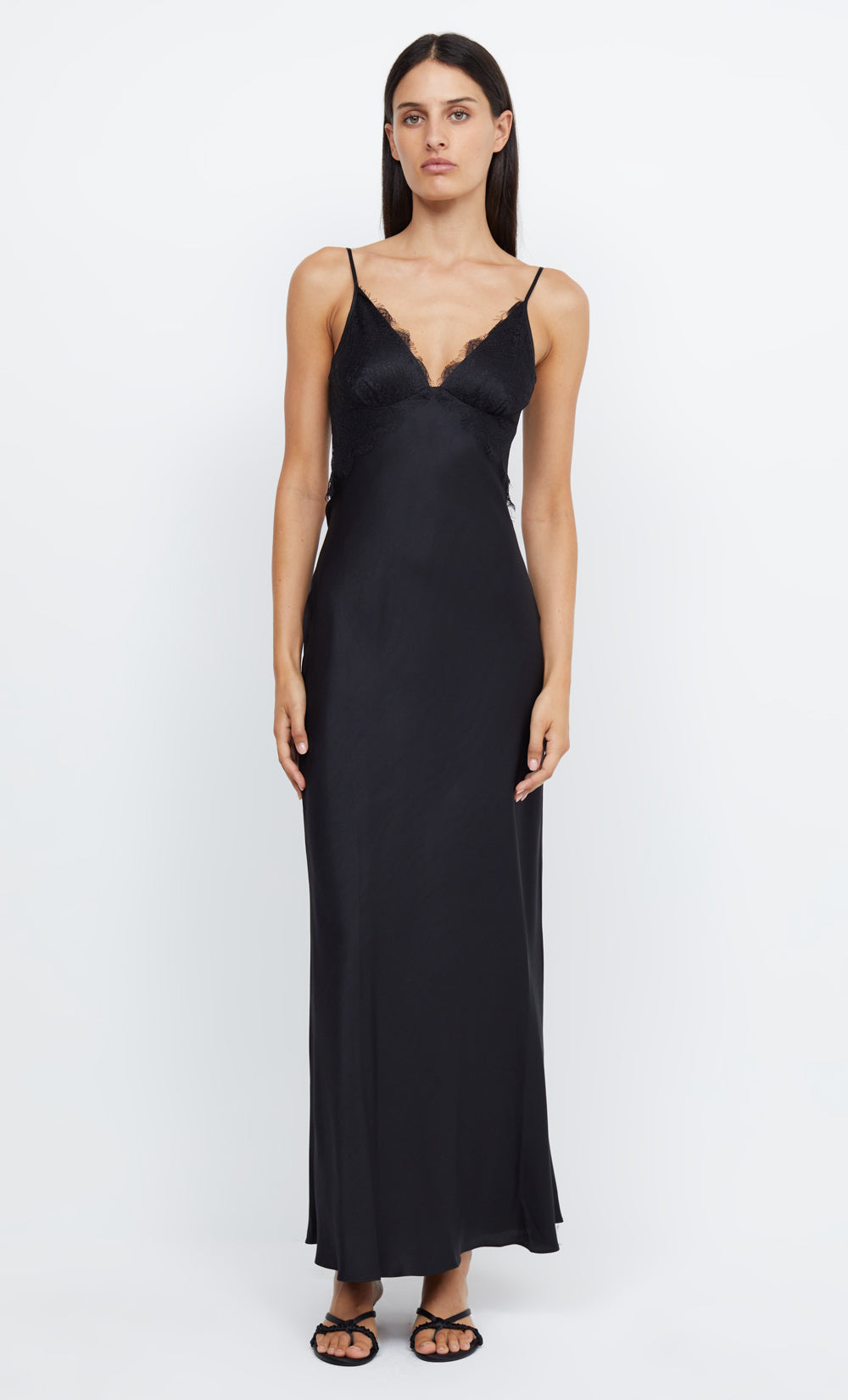 EMERY LACE MAXI DRESS - BLACK/BLACK