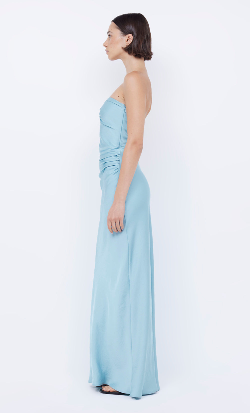 EMILIA STRAPLESS DRESS - DUCK EGG