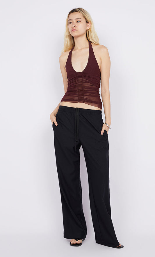 ESSIE HALTER TOP - DEEP PLUM