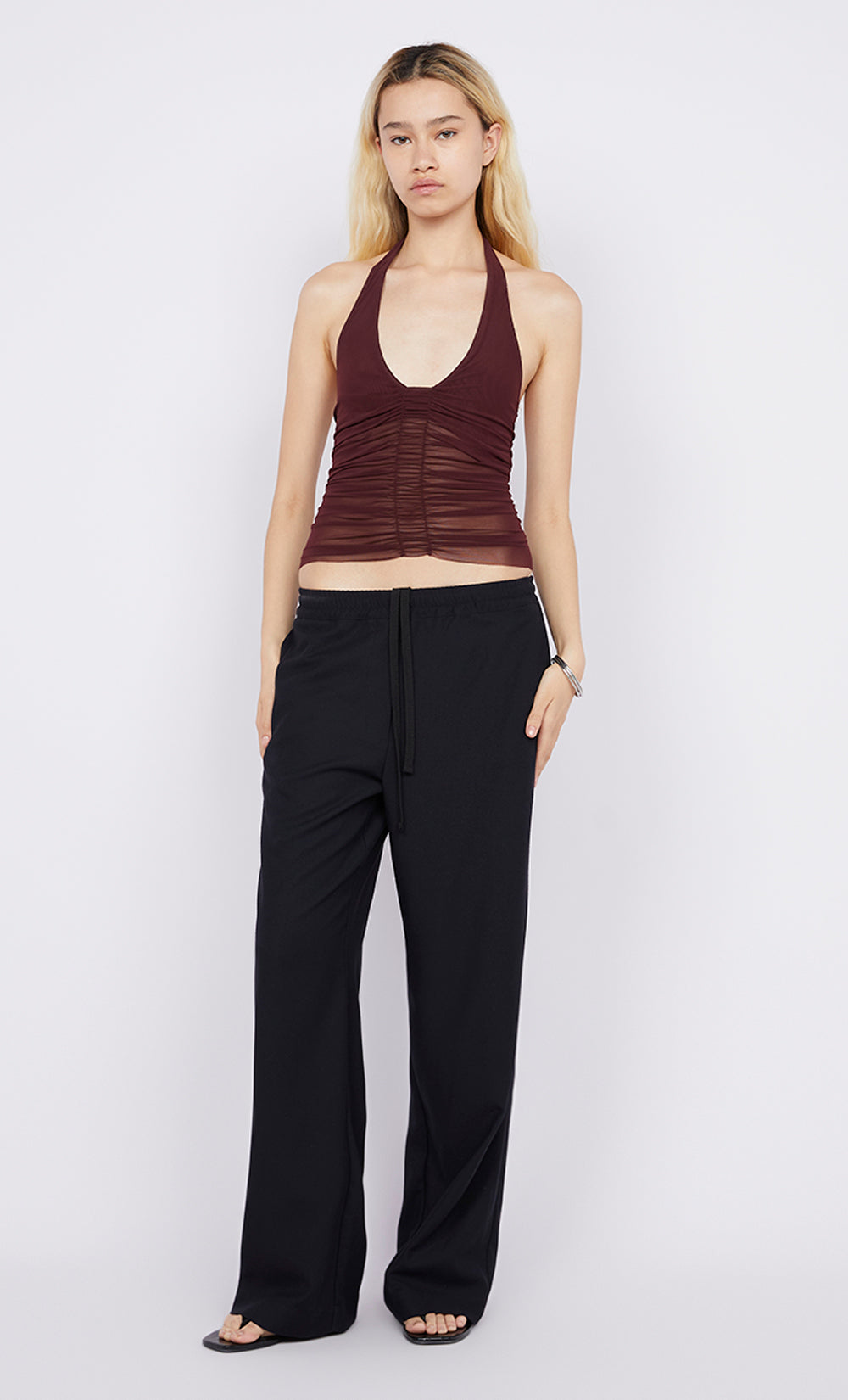 ESSIE HALTER TOP - DEEP PLUM