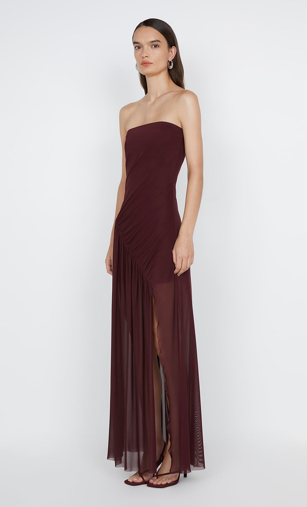 ESSIE STRAPLESS DRESS - DEEP PLUM