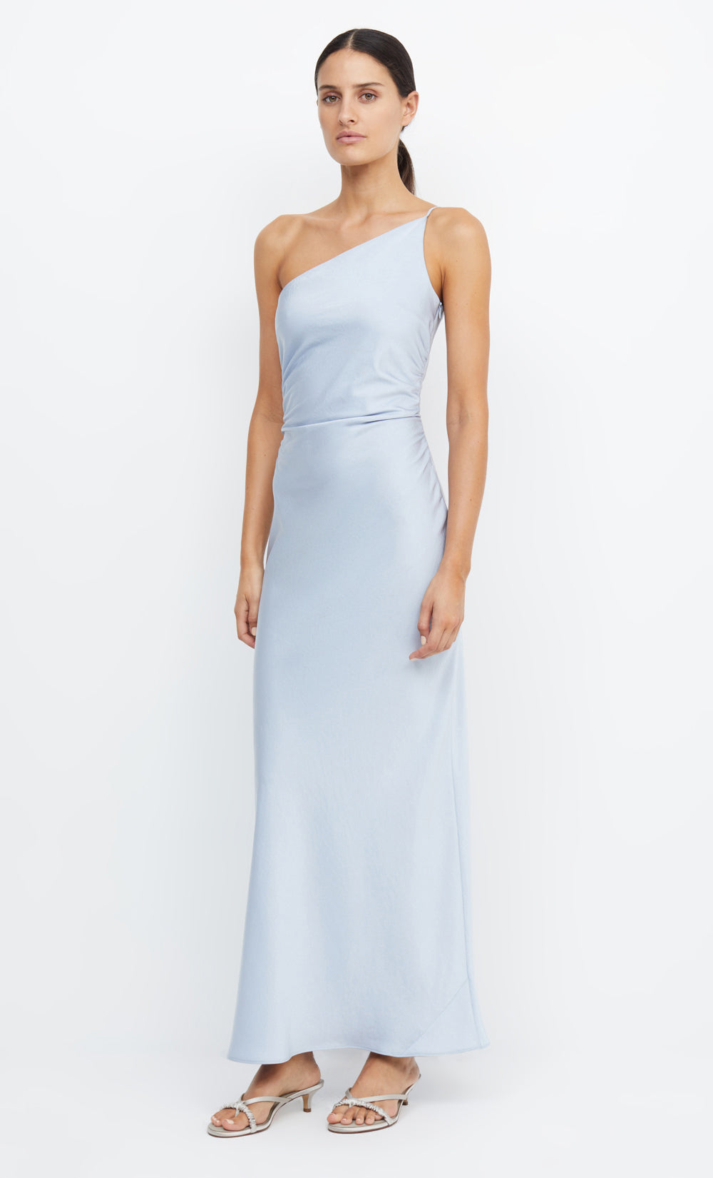 ETERNITY ASYM MAXI DRESS - DUSTY BLUE