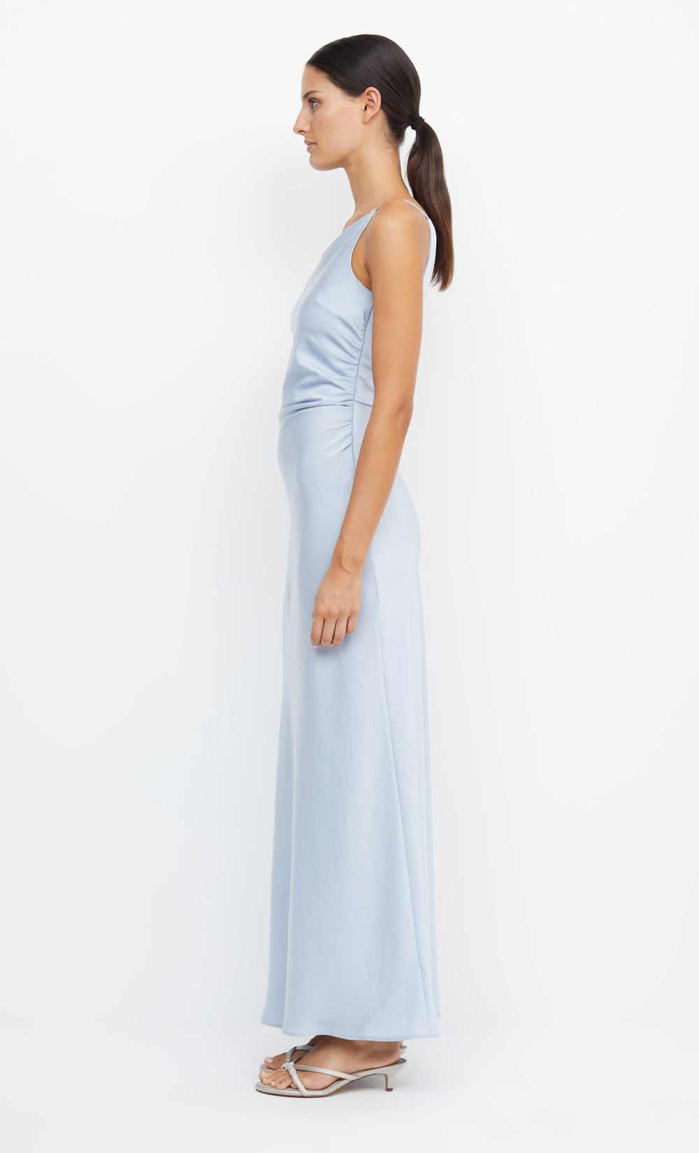 ETERNITY ASYM MAXI DRESS - DUSTY BLUE