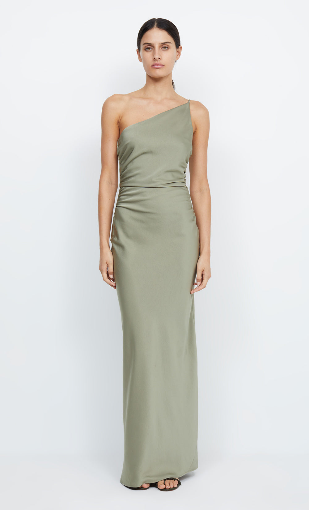 ETERNITY ASYM MAXI DRESS - SAGE