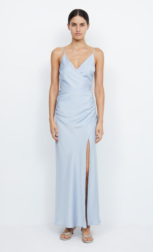 ETERNITY V MAXI DRESS - DUSTY BLUE