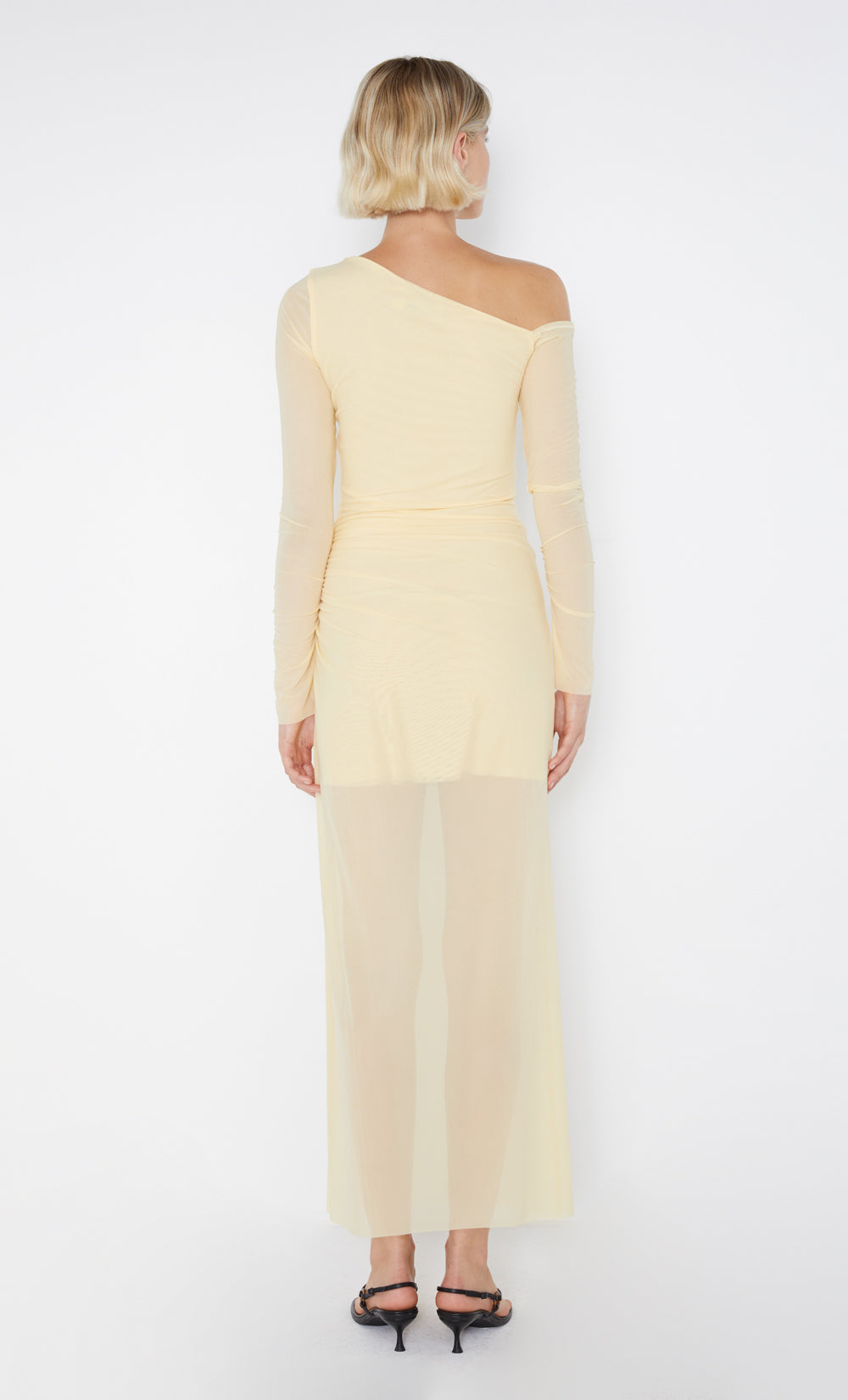 FAE ASYM LONG SLEEVE DRESS - BUTTER YELLOW