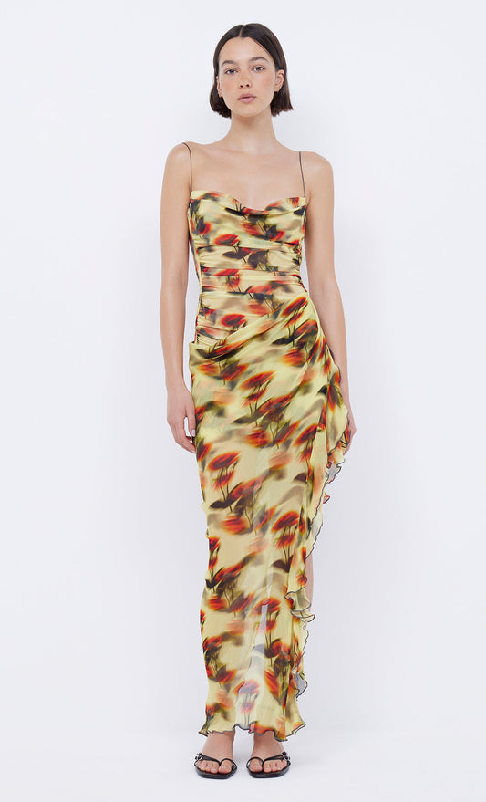 FIORE ASYM MAXI DRESS - CITRUS ROSE