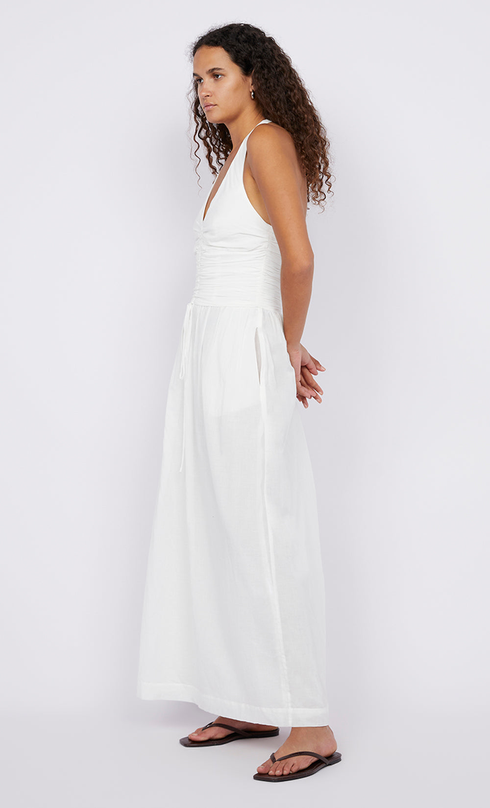 FRANCA HALTER DRESS - WHITE