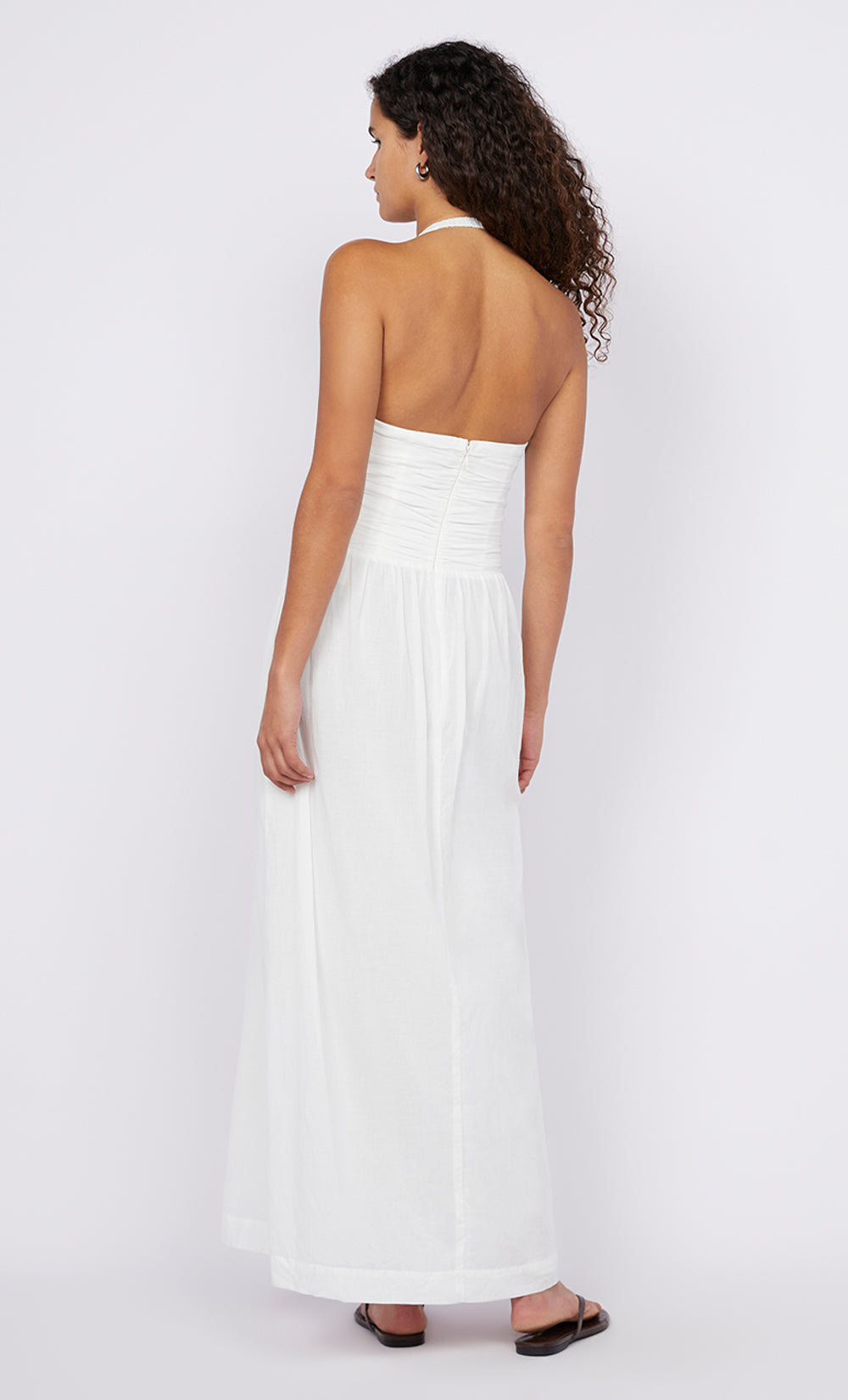 FRANCA HALTER DRESS - WHITE