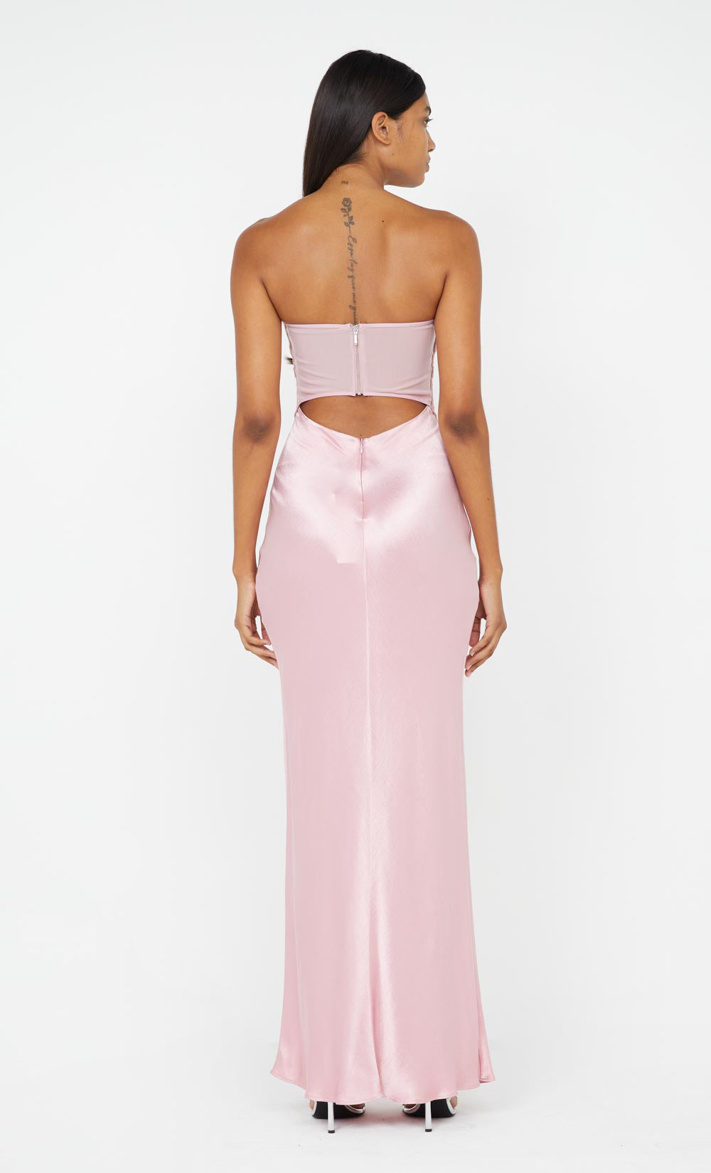 HALLE STRAPLESS DRESS - DUSTY PINK