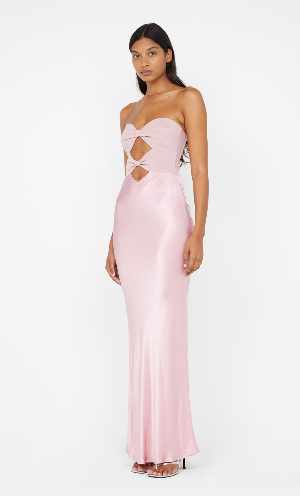 HALLE STRAPLESS DRESS - DUSTY PINK