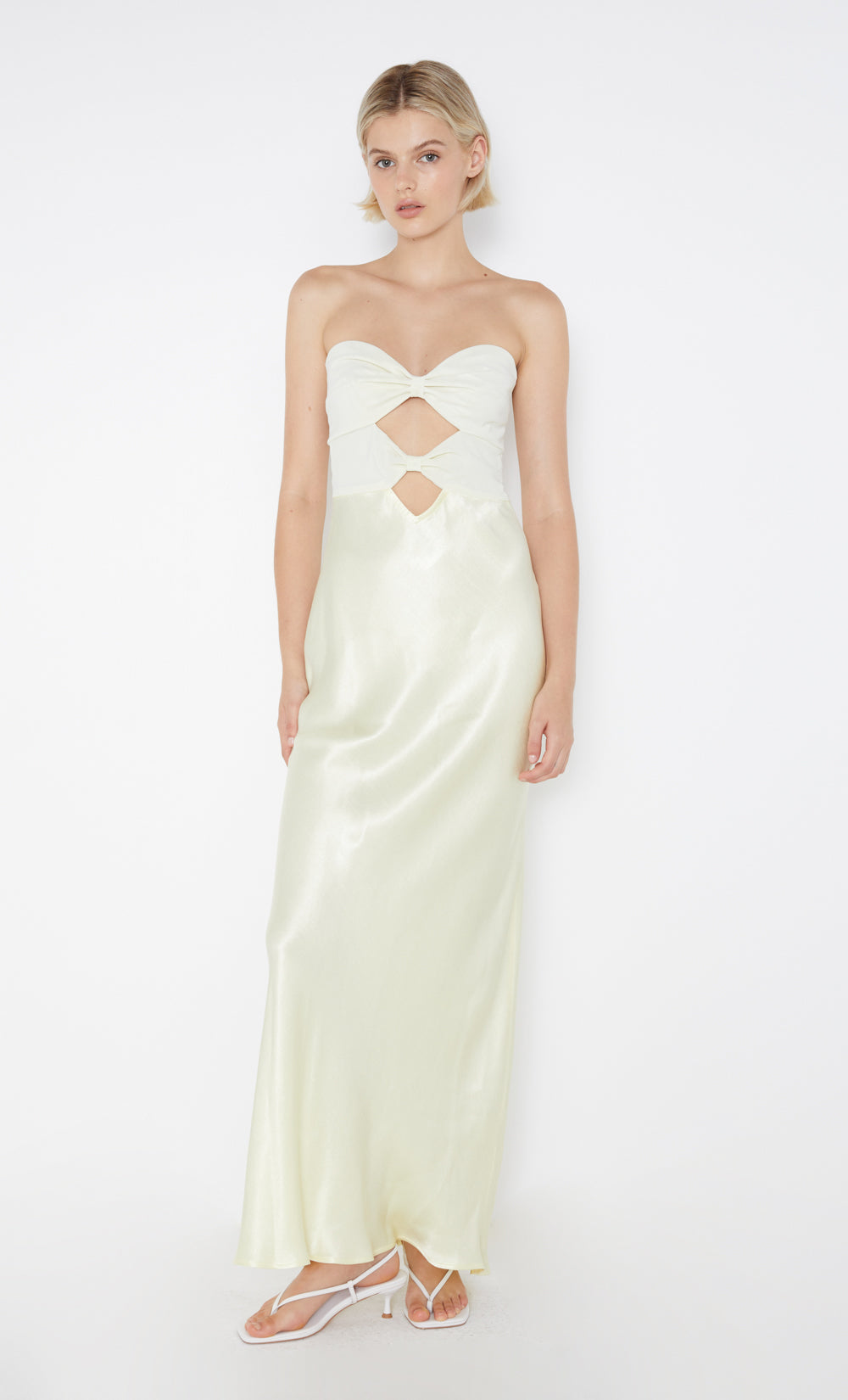 HALLE STRAPLESS DRESS - ICE YELLOW