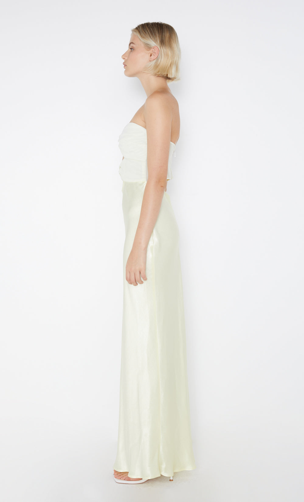 HALLE STRAPLESS DRESS - ICE YELLOW