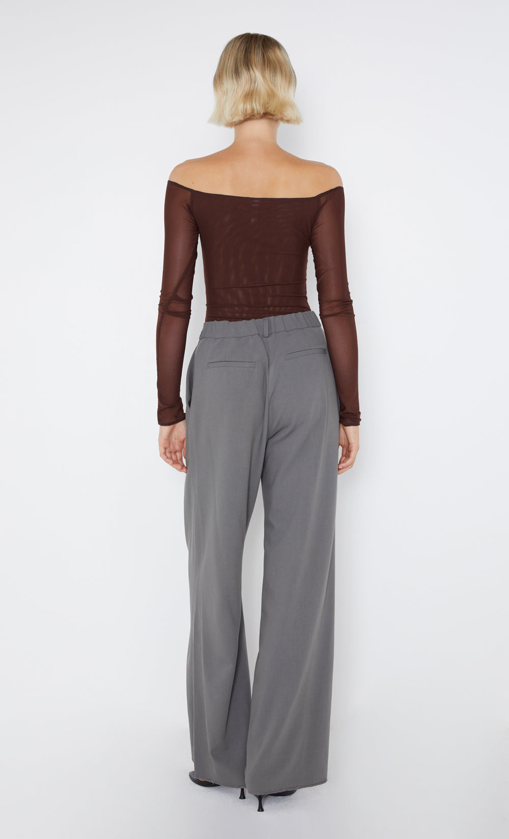 ISADORA LONG SLEEVE TOP - CHOCOLATE/BLACK