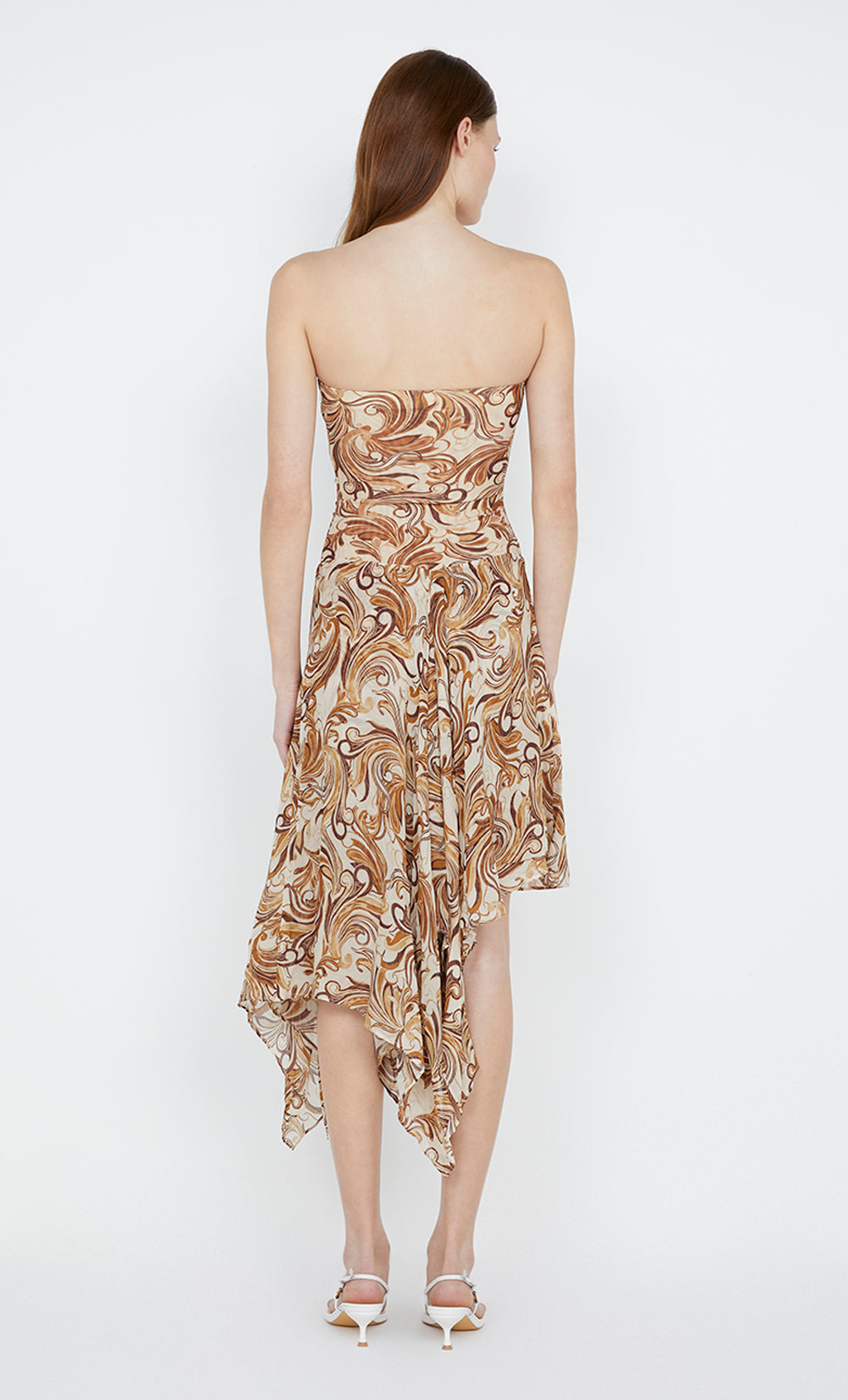 JOCELYN STRAPLESS DRESS - CREAM SWIRL