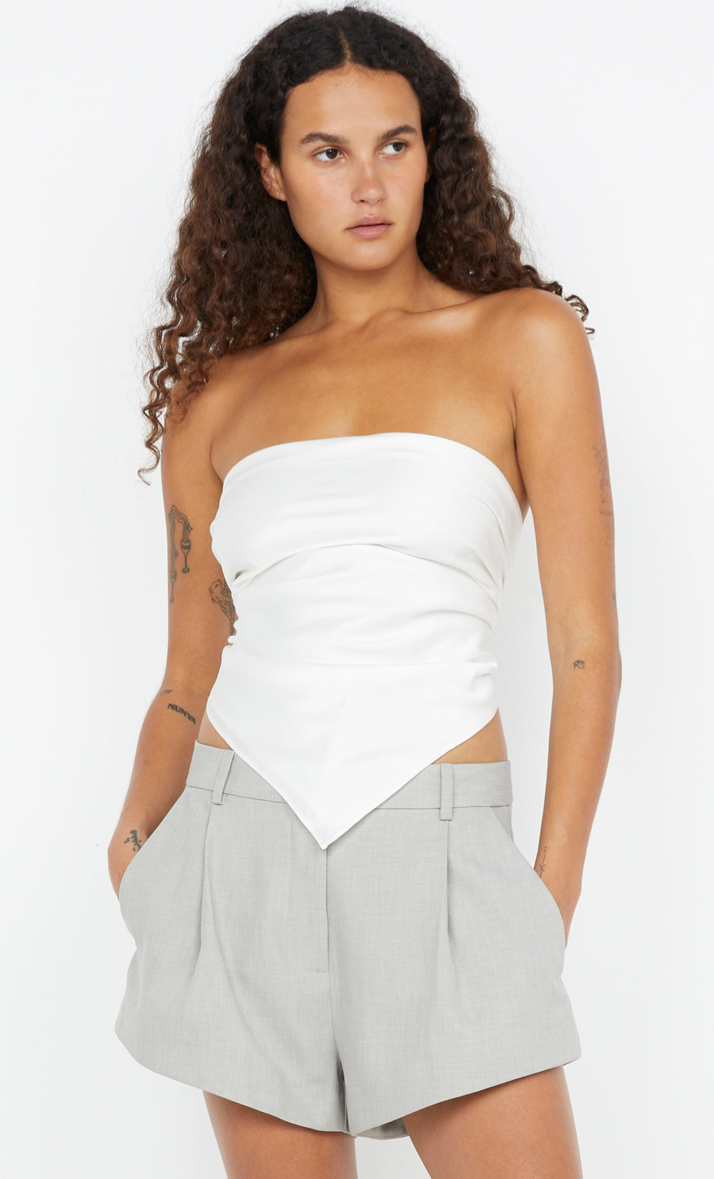 KAIA STRAPLESS TOP - IVORY