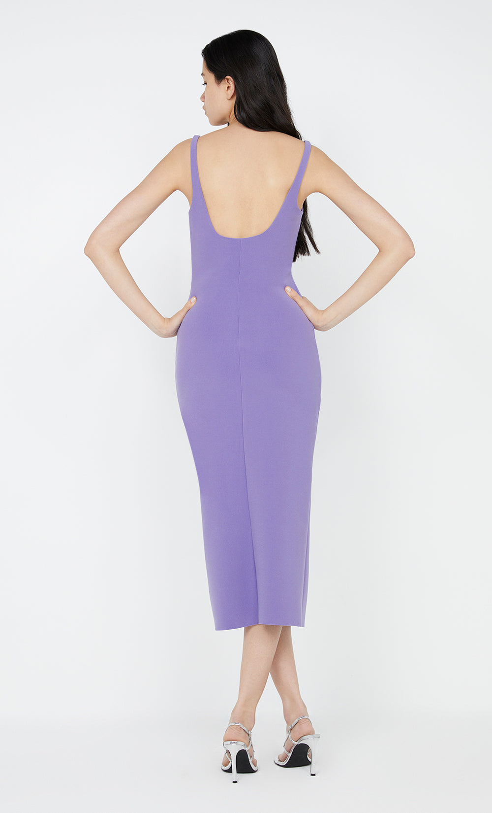 KARINA TUCK MIDI DRESS - GRAPE