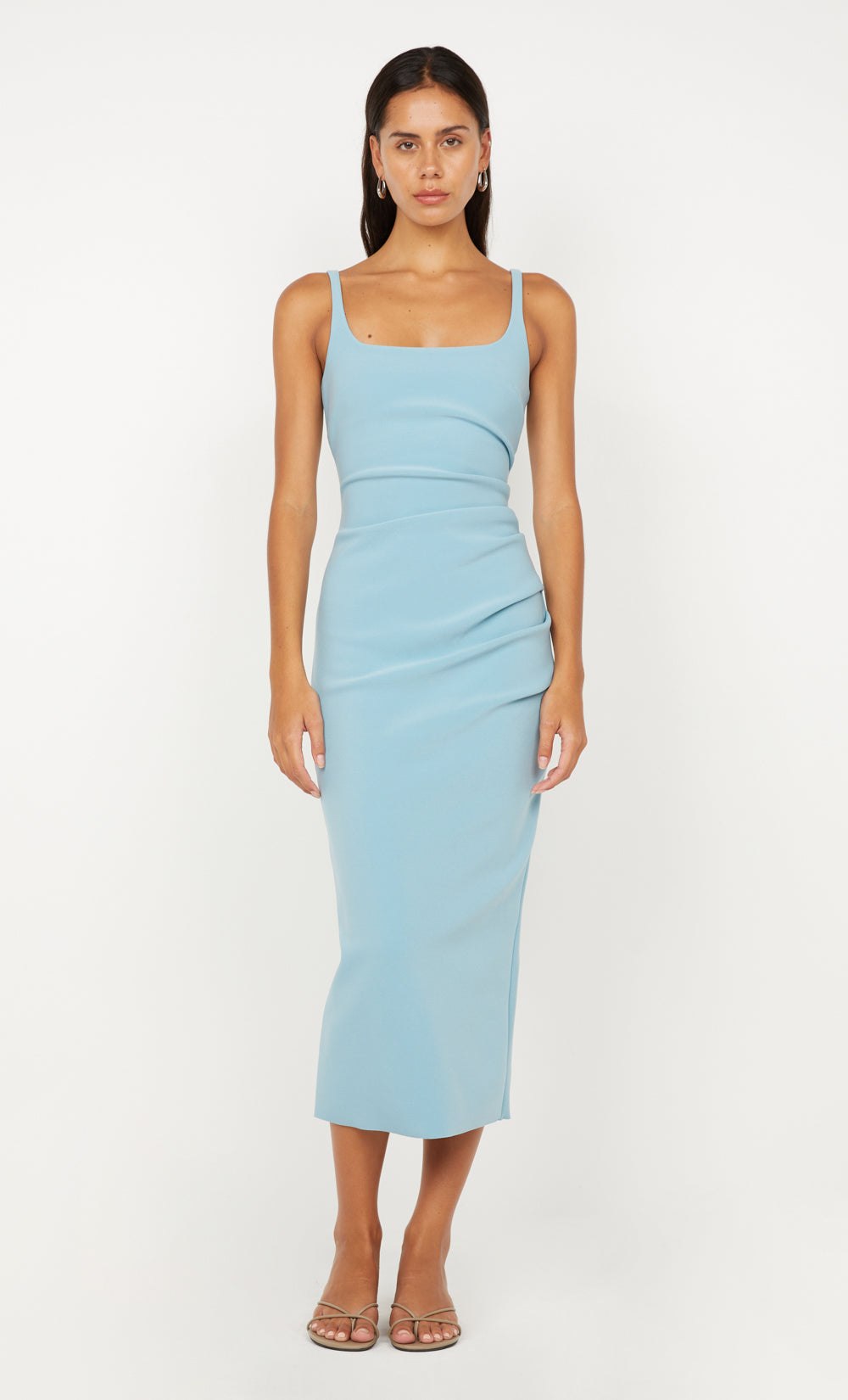 KARINA TUCK MIDI DRESS - SEA SPRAY