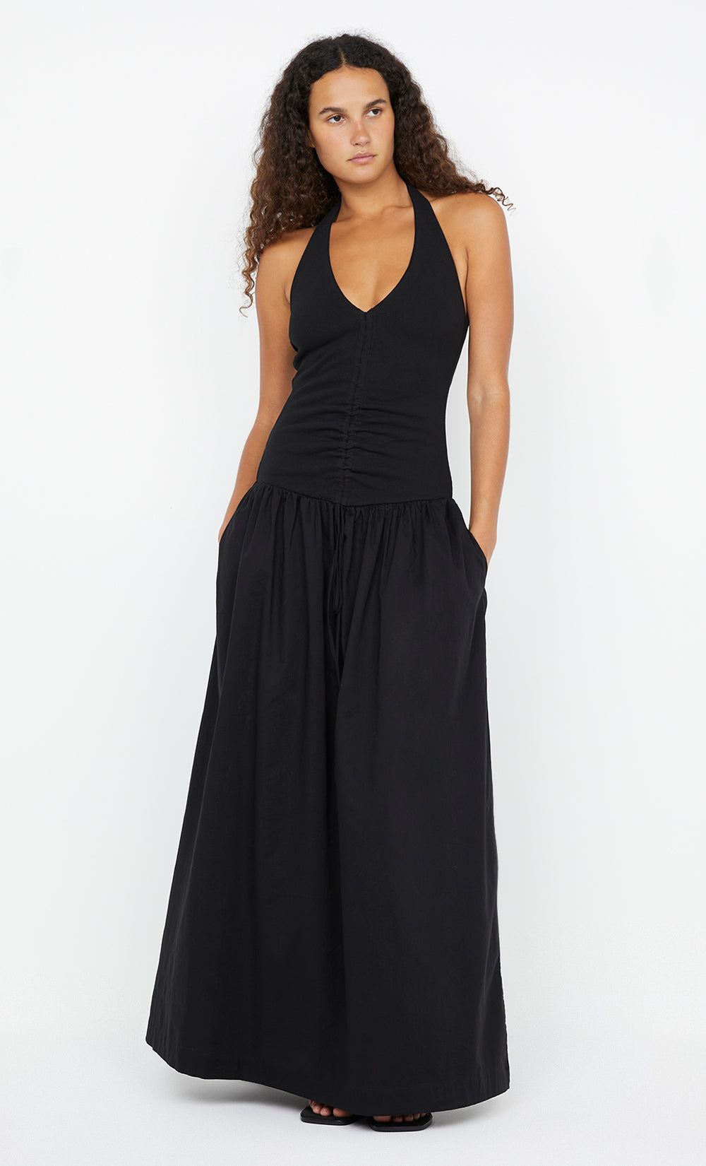 LEILA HALTER DRESS - BLACK