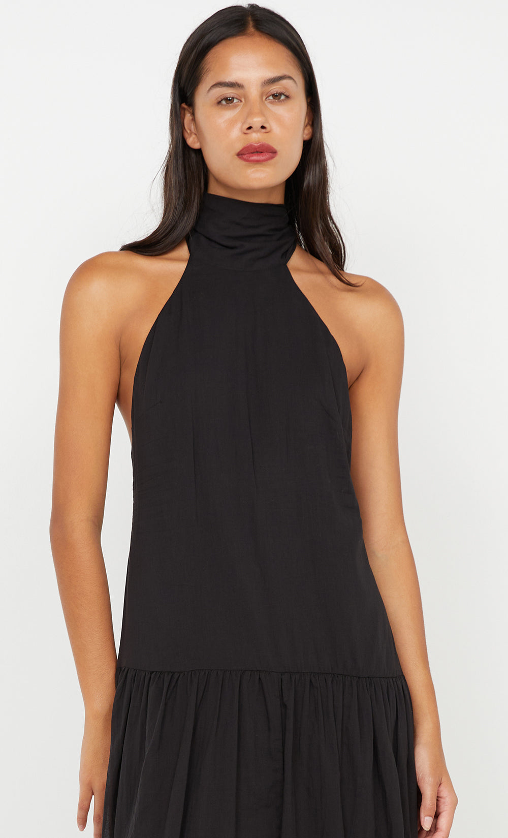 LINA HIGH NECK DRESS - BLACK