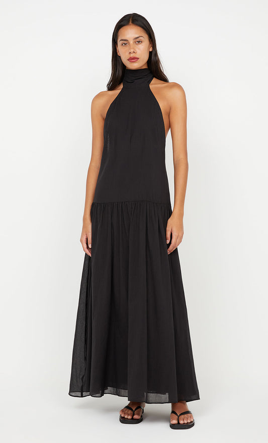 LINA HIGH NECK DRESS - BLACK