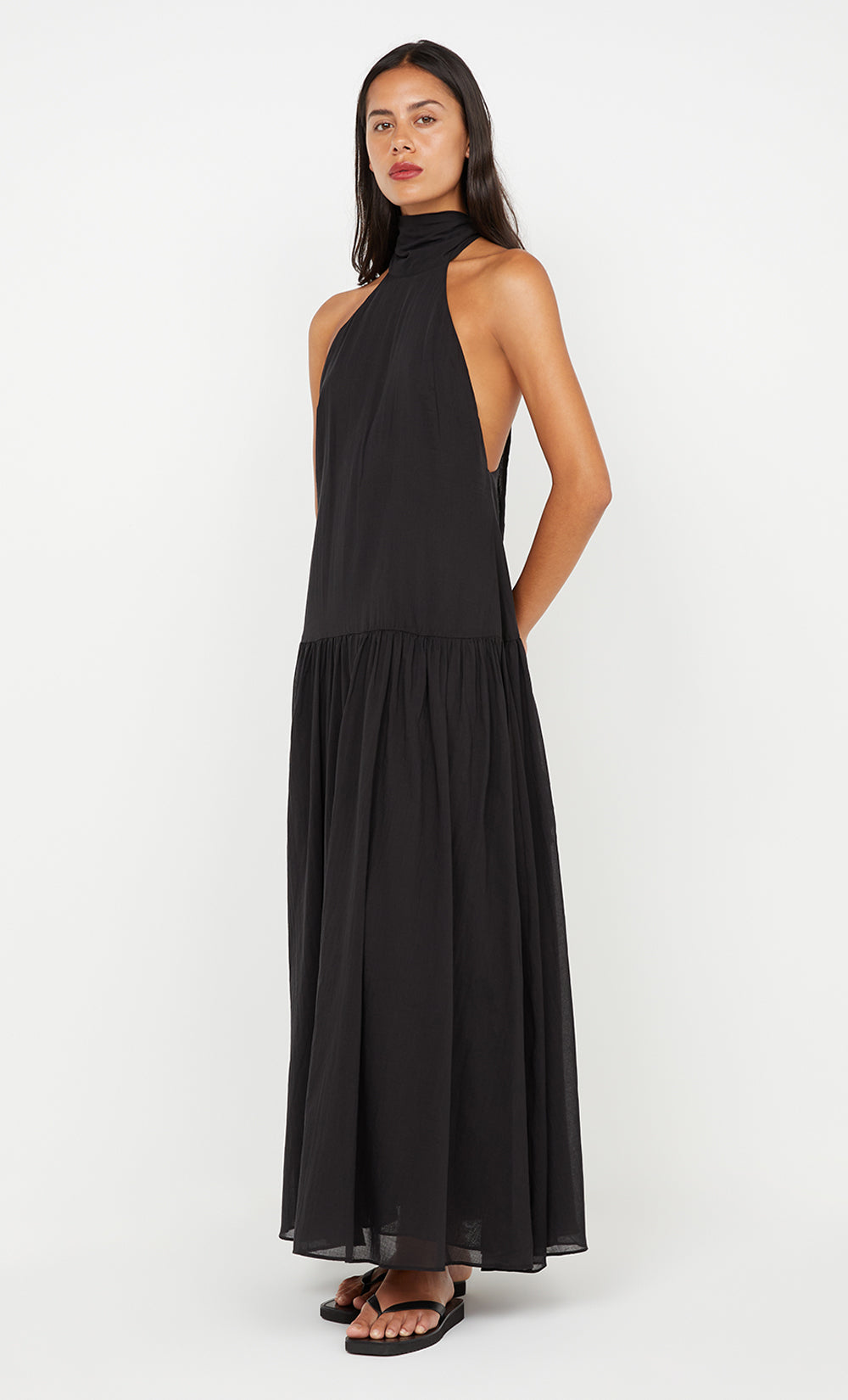 LINA HIGH NECK DRESS - BLACK