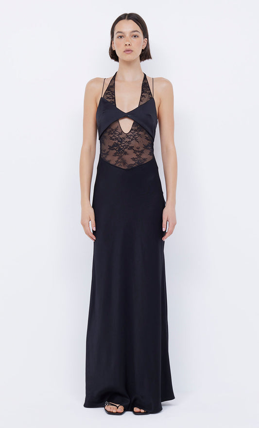 LIV HALTER MAXI DRESS - BLACK