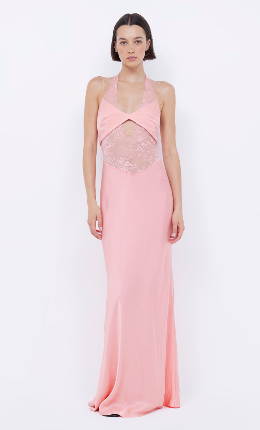 LIV HALTER MAXI DRESS - PINK SHERBET