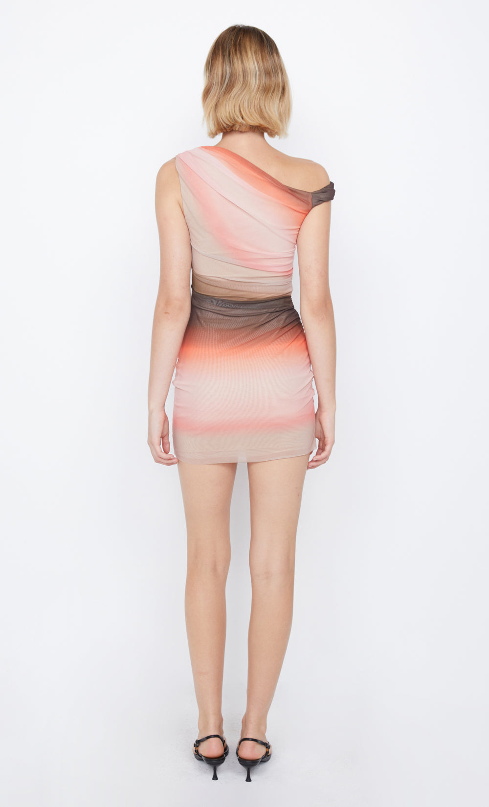 LOUNA MINI DRESS - CHOC/PINK OMBRE