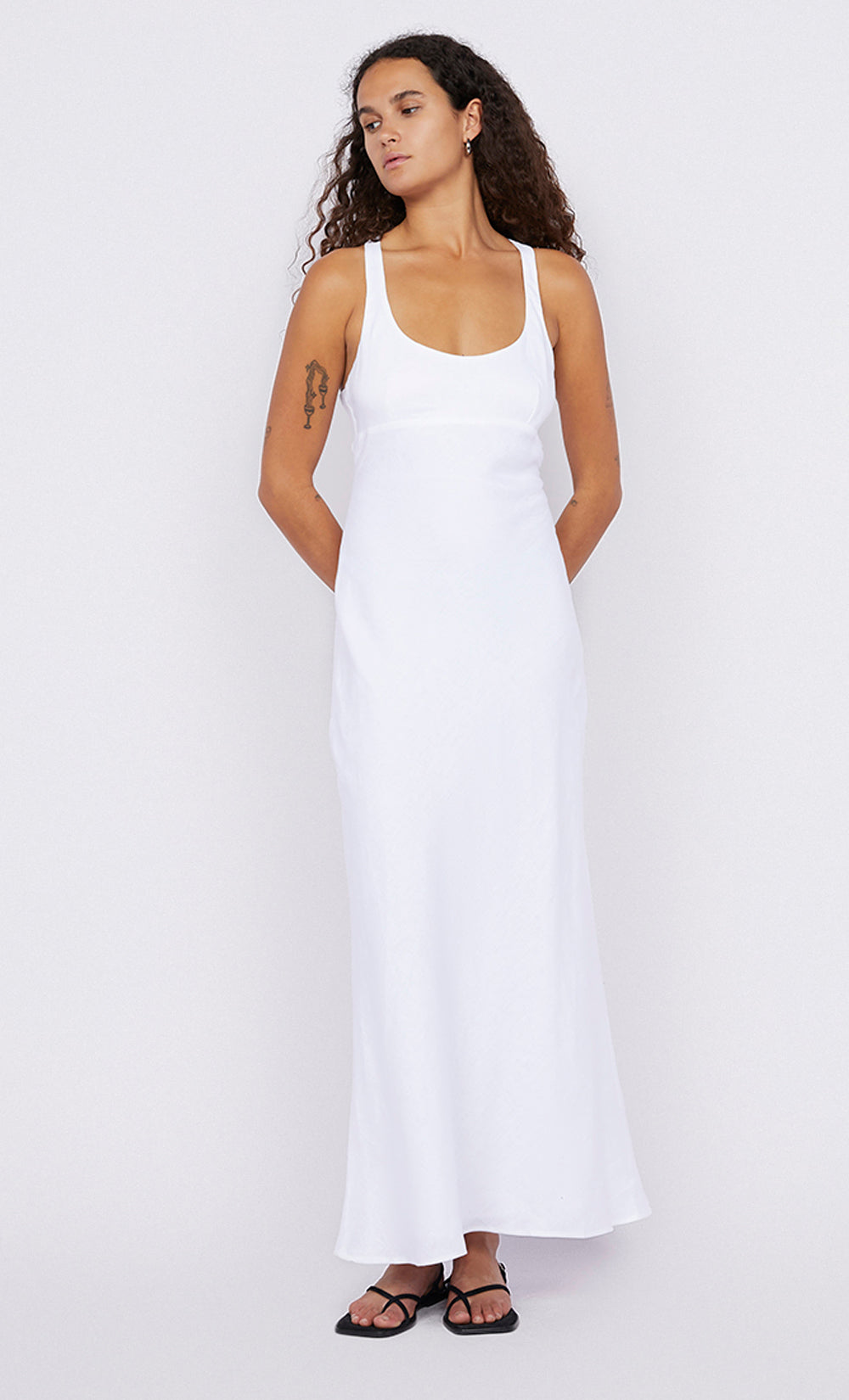 LUCA CROSSOVER DRESS - WHITE