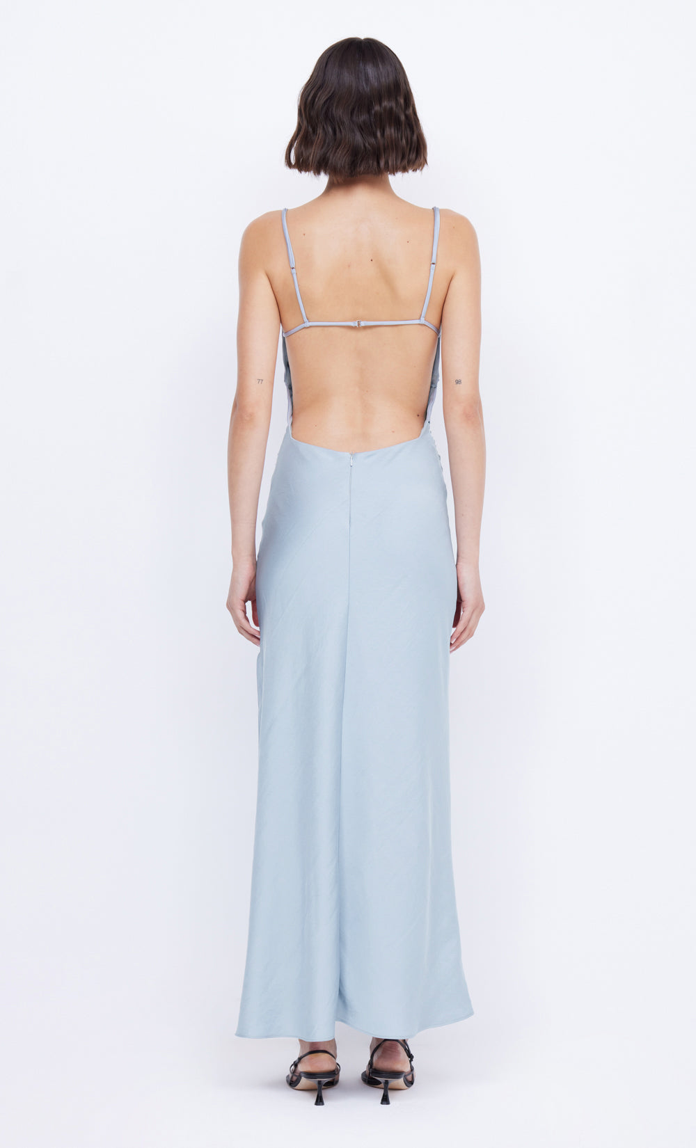 MARI LOU GATHERED MAXI DRESS - DOVE BLUE