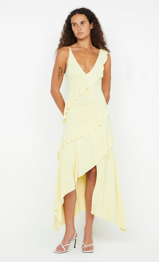 MARNIE ASYM DRESS - BUTTER