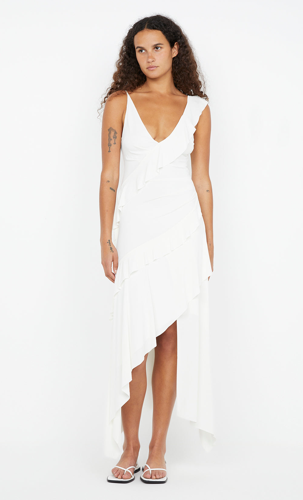 MARNIE ASYM DRESS - WHITE