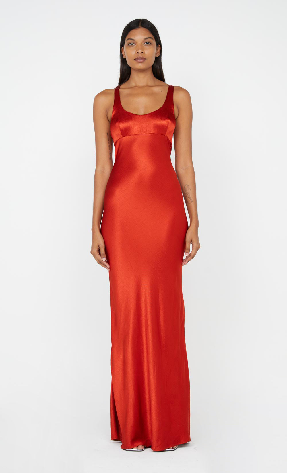 MAXINA CROSSOVER DRESS - CRIMSON