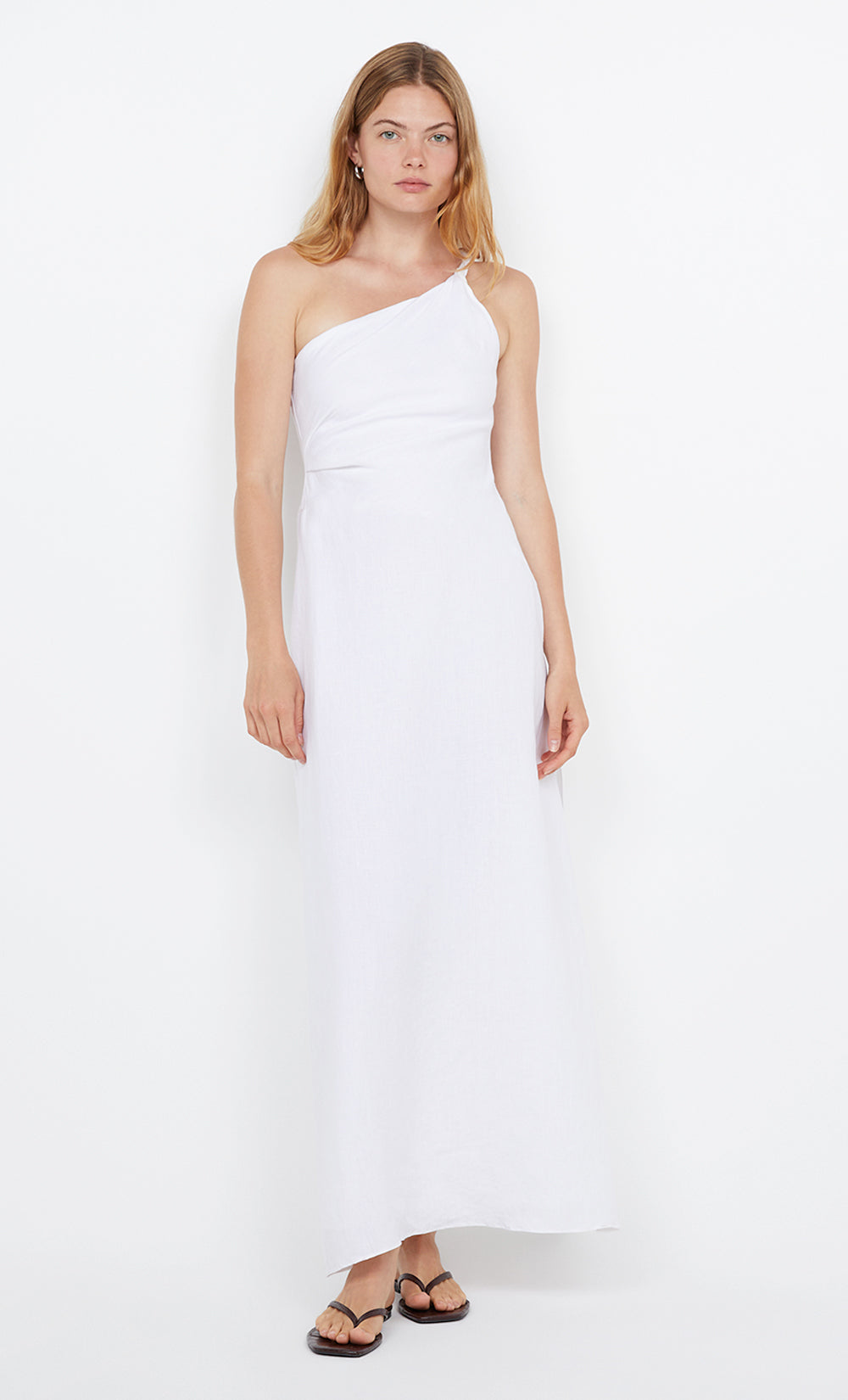 MELANIE ASYM MAXI DRESS - WHITE