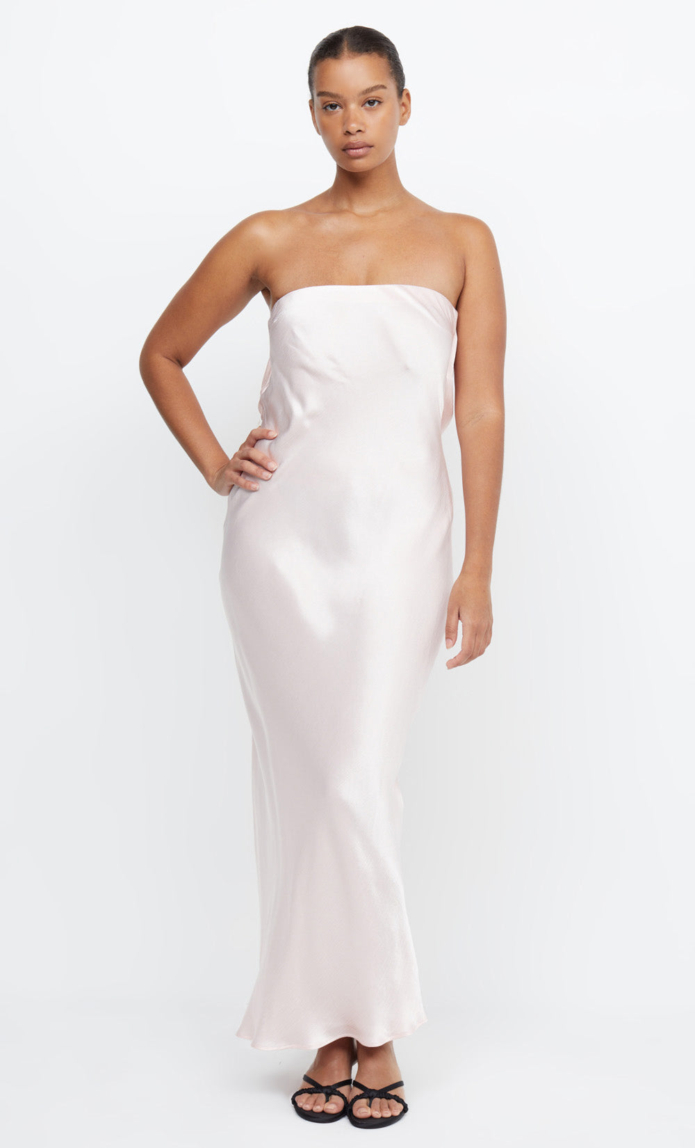 MOON DANCE STRAPLESS DRESS - BLUSH