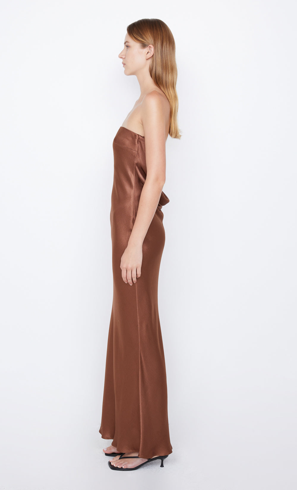 MOON DANCE STRAPLESS DRESS - CHOCOLATE