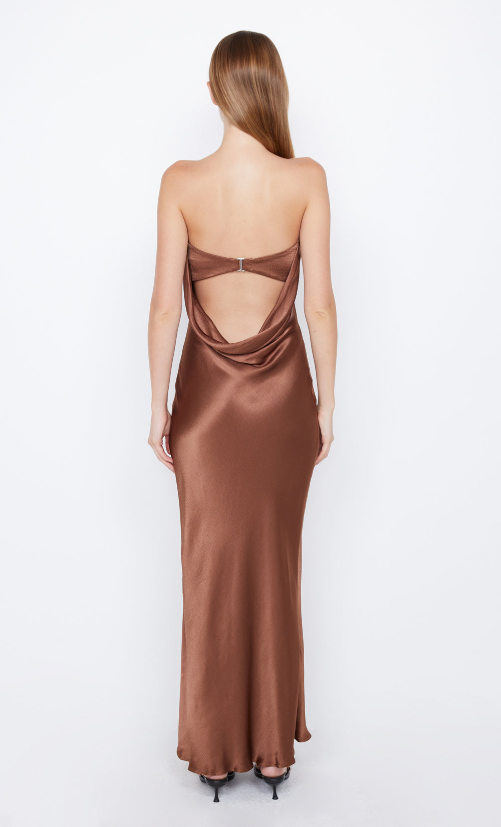 MOON DANCE STRAPLESS DRESS - CHOCOLATE