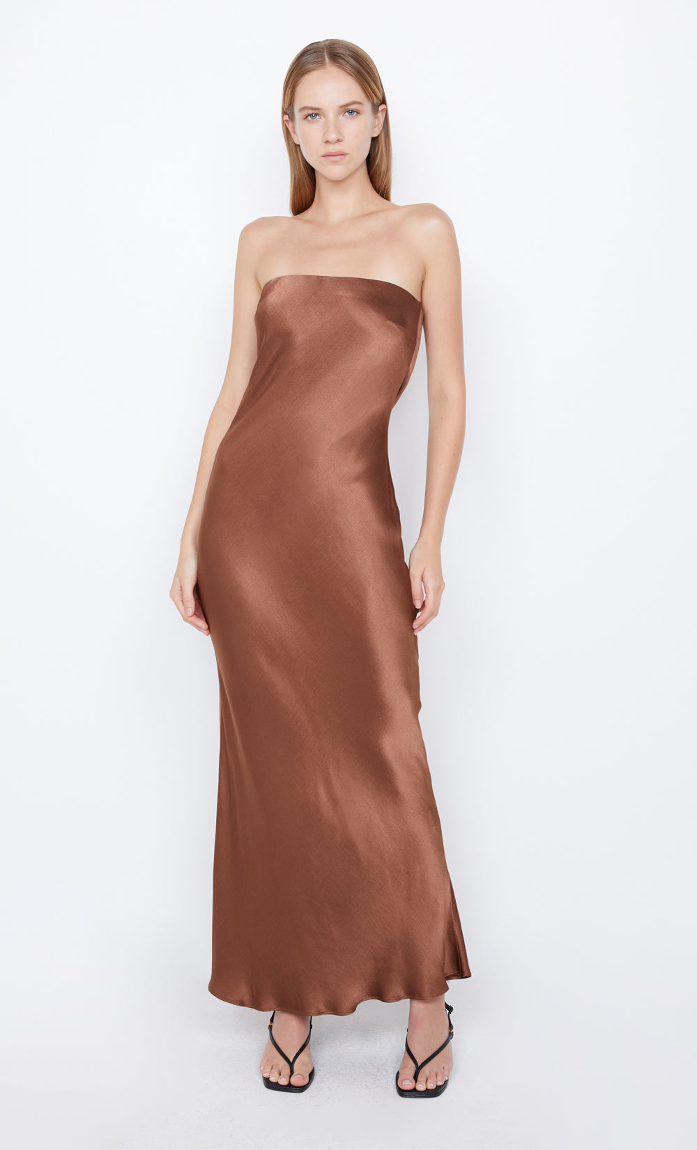 MOON DANCE STRAPLESS DRESS - CHOCOLATE