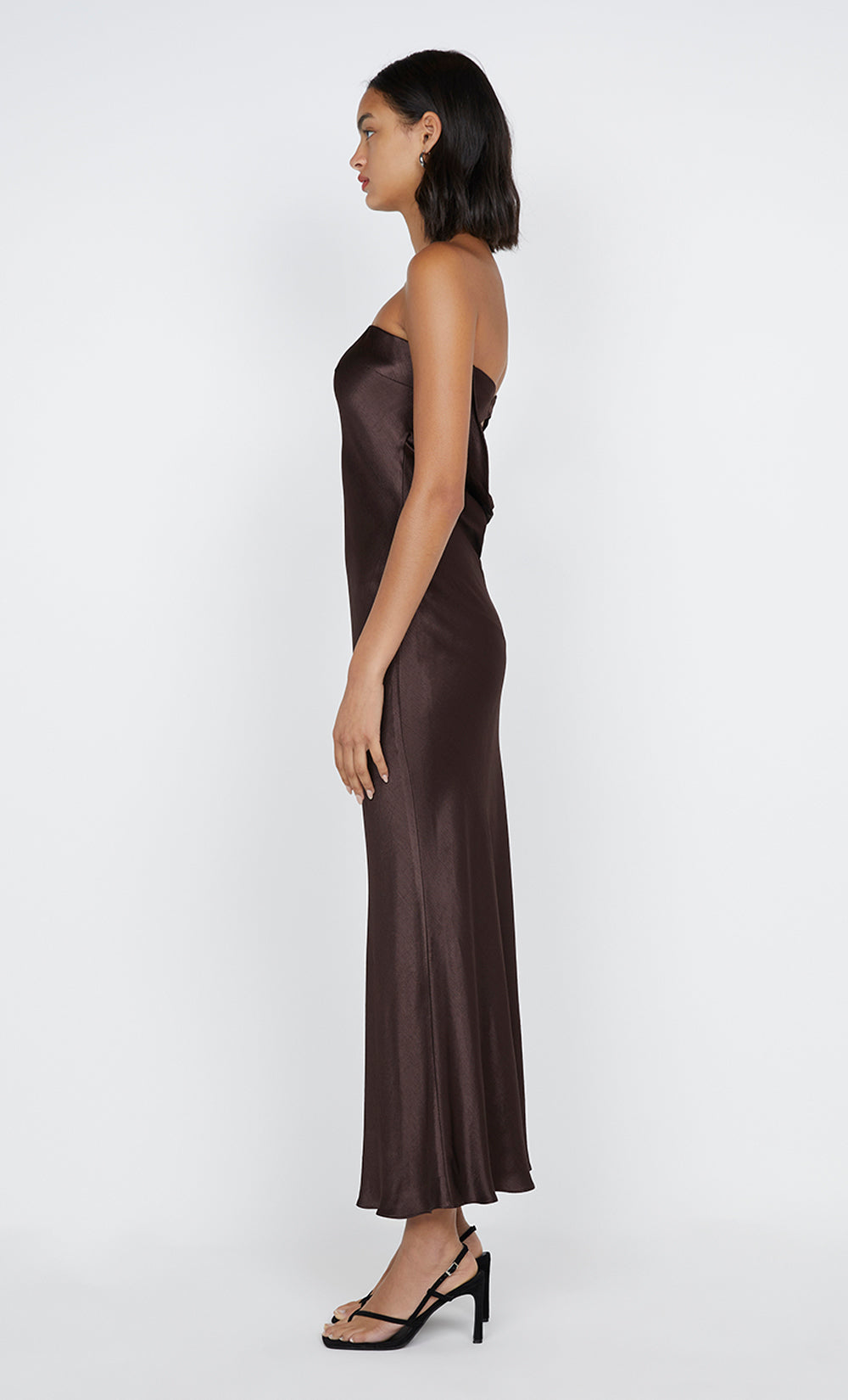 MOON DANCE STRAPLESS DRESS - DARK CHOCOLATE