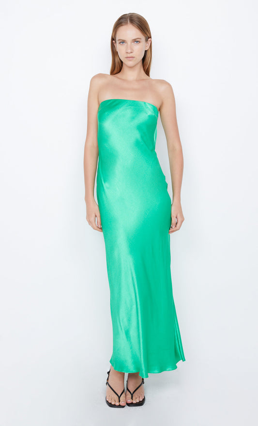 MOON DANCE STRAPLESS DRESS - EMERALD