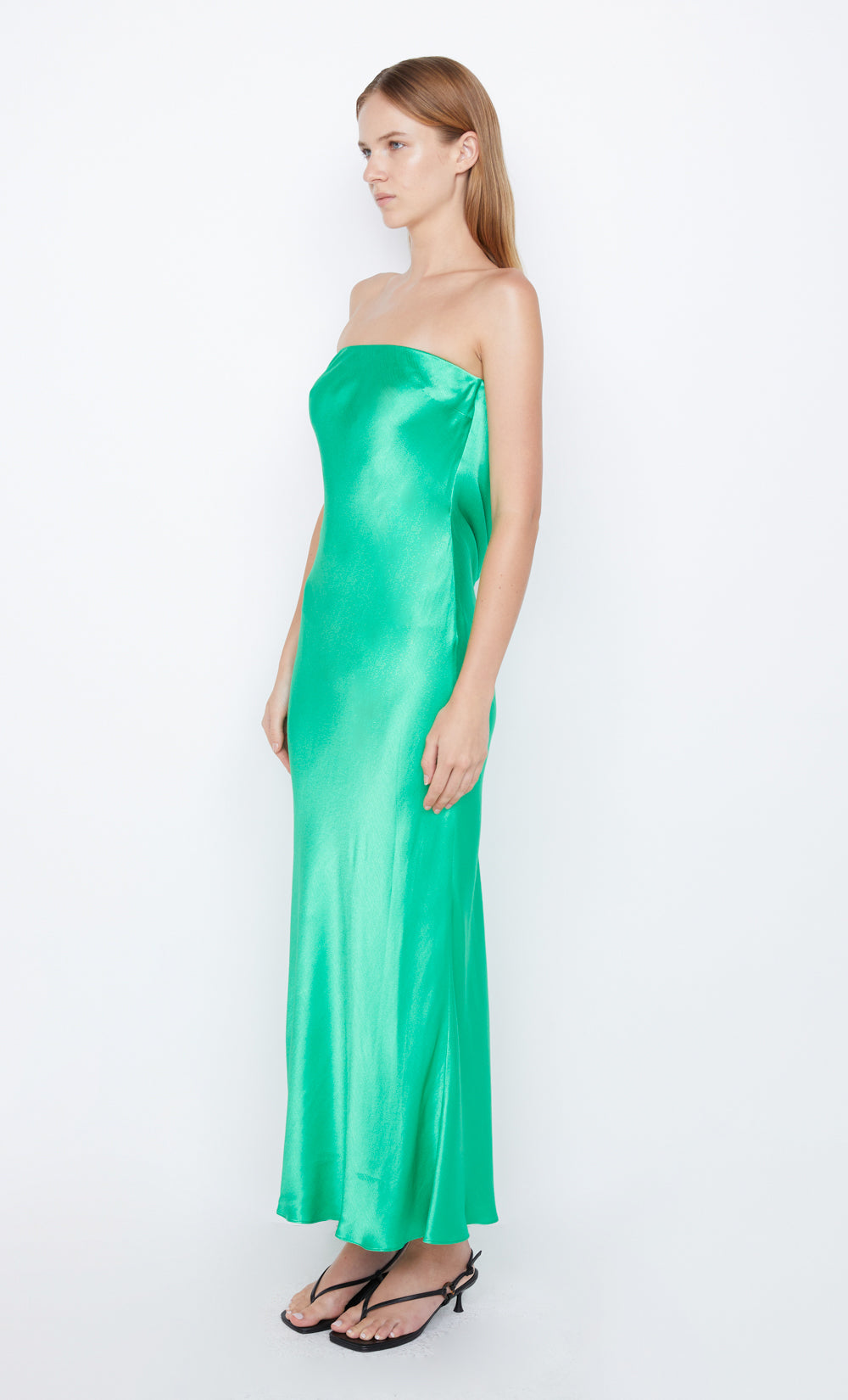 MOON DANCE STRAPLESS DRESS - EMERALD