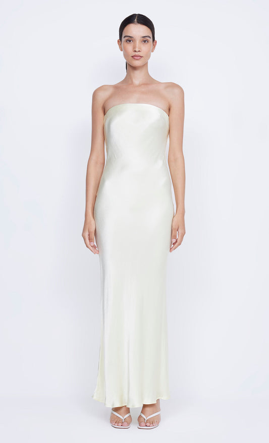 MOON DANCE STRAPLESS DRESS - ICE YELLOW